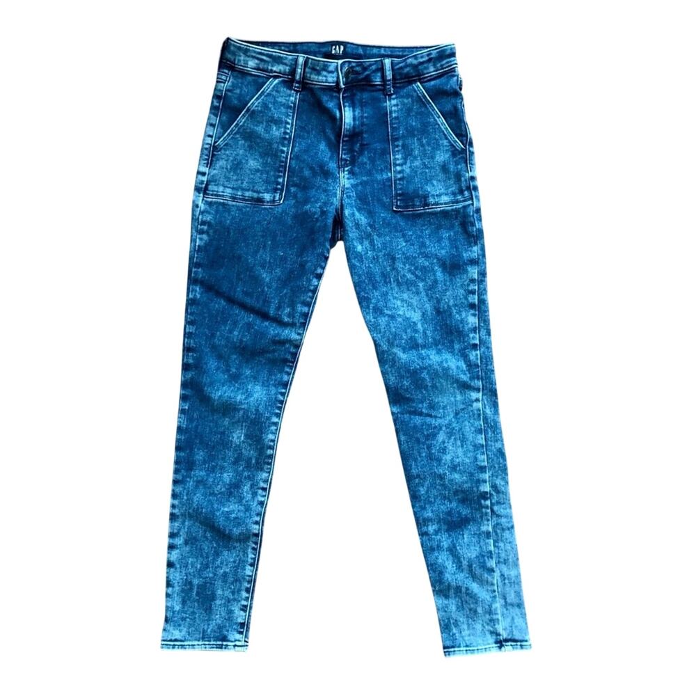 Gap Kids Stretch High Rise Denim Blue Pockets Jegging Girl’s Size 16